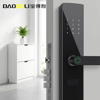 Serrure de porte intelligente en alliage d'aluminium avec empreinte digitale, mot de passe, carte RFID, entrée sans clé, Bluetooth et application Tuya, cylindre de classe C