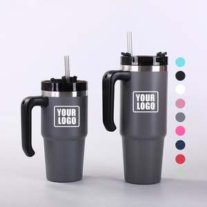 Custom logo 20oz 30oz Business Gifts Travel Sports Mug Thermos <b>Double</b> <b>Wall</b> Insulated Stainless Steel Grippy Tumbler With Handle - Product Image 1