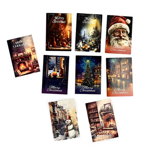 Tùy chỉnh thiết kế đầy màu sắc có thể ghi giáng sinh thiệp chúc mừng Thẻ quà tặng Cảm ơn bạn thẻ thiết lập với phong bì và dán - Product Image 1