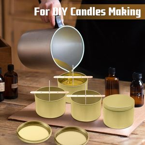 Boîtes en étain pour bougies de 2 oz, 4 oz, 6 oz, 8 oz, 10 oz, 16 oz avec couvercle, logo personnalisé en usine, boîte en étain noire mate, contenants en métal pour bougies - Product Image 4