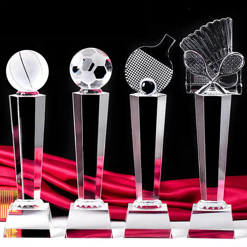 Company annual meeting custom crystal trophy Glass Award Sports Events Souvenirs Annual Meeting Awards Music Crystal Trophy