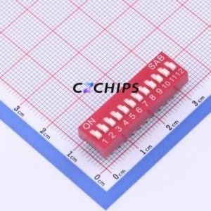 BSE12GR DIP Switch Through hole Component (THT) Switch Single Pole Single Throw 12 2.54mm 25mA - Product Image 1