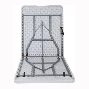 All'ingrosso 6ft bianco tavolo da pranzo all'aperto Design moderno durevole HDPE e struttura metallica compatta <span class=keywords><strong>per</strong></span> il campeggio picnic - Product Image 5