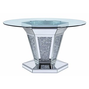 Table à <span class=keywords><strong>manger</strong></span> <span class=keywords><strong>de</strong></span> luxe en argent scintillant avec miroir, insert en diamant concassé, garniture <span class=keywords><strong>de</strong></span> <span class=keywords><strong>buffet</strong></span> pour <span class=keywords><strong>salle</strong></span> à <span class=keywords><strong>manger</strong></span>, mobilier d'hôtel - Product Image 6