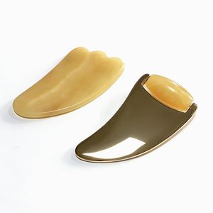 Herramienta de belleza combinada: Rodillo de gua sha y masaje de jade amarillo - Product Image 2