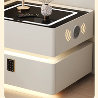 Table de chevet flottante intelligente de style européen, aspect haut de gamme, avec miroir, 2 tiroirs, construction solide et écologique, luxe léger