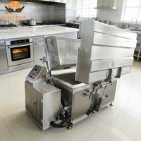 Machine industrielle électrique de blanchiment et de cuisson des fruits de mer en acier inoxydable 304 avec levage hydraulique automatique pour usines alimentaires