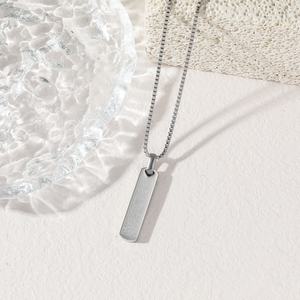 Rectangular Arabic Islam Muslim Waterproof Stainless Steel Fashion Jewelry <b>Necklaces</b> <b>for</b> <b>Men</b> Women Wholesale 2025 - Product Image 3