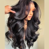 Perruque frontale complète en dentelle 13x4 13x6 Body Wave, cheveux humains brésiliens bruts, pré-épilée, dentelle transparente, pour femmes noires