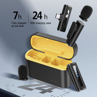 M11 mikrofon lavalier nirkabel tipe c, penerima jarak jauh Profesional 2.4G untuk ponsel pc