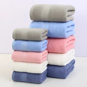 Wholesale Custom Logo High Quality Promotional Cheap Dobby Terry Shower Towels 100% Cotton Bath Towels set for Home and Hotel