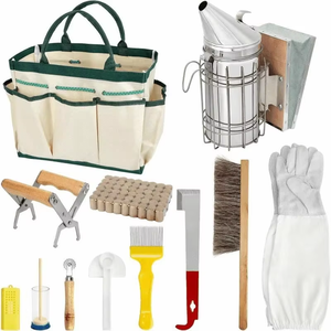 Nouveau <span class=keywords><strong>kit</strong></span> d'outils apicoles : Gants anti-abeilles en peau de mouton, enfumoirs à abeilles, sac de rangement, équipement apicole (métal et bambou) - Product Image 5