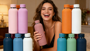 Custom Logo 500ml Double Wall Stainless Steel Tumbler Small Mouth 40oz Vacuum Flask Sports Camping Soft Business <b>Gifts</b> <b>Gift</b> - Product Image 2