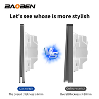 Interruptor de Pared BAOBEN Estándar Británico Color Gris Plateado, Enchufe de Pared Universal con Carga USB, Enchufe de 86mm*146mm