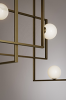 Simig éclairage moderne simple cadre rectangulaire suspension Mondrian lustre de plafond en verre pour projet