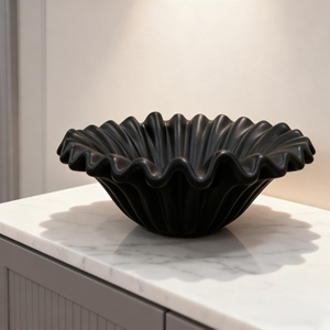 <span class=keywords><strong>Plateau</strong></span> de rangement moderne et unique en résine noire à volants Design contemporain élégant pour la maison ou le <span class=keywords><strong>bureau</strong></span> - Product Image 1