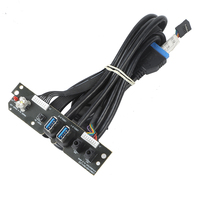 Cable USB 3.0 de 2 Puertos con Cubierta de PVC, Conductor de Cobre Puro, Panel Frontal para Caja de Ordenador con Entrada/Salida de Audio e Interruptor de Encendido