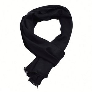 Cross Border Autumn/Winter <b>Wool</b>/Viscose Unisex Monochrome Double-sided Yarn-dyed Scarf Shawl CN - Product Image 5