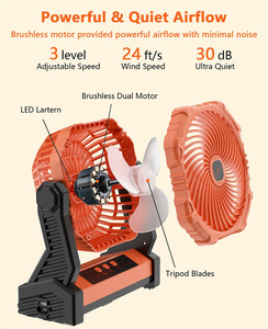 充電式非常用折りたたみ式フック電池式ファンポータブル10000mAh屋外キャンプ用テントファン - Product Image 4