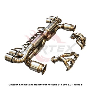 Sistema de escape completo Vortex ligero de titanio natural para Porsche 911 991 3.0T Turbo S Racing - Product Image 2