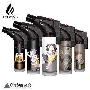 TECHNO-Briquet Torche à Jet Incliné, Portable, de Haute Qualité, Puissant, Ajustable, Designer OEM ODM, Logo Personnalisé, Rechargeable, 2025 - Product Image 1