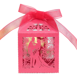 Boîte à chocolat pour couple de mariage DAMAI, cadeau de fête de mariage, ruban en satin, impression UV, romantique, retour de mariage, Ramadan, Diwali - Product Image 1