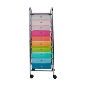 Sturdy <b>Rainbow</b> Colors 10 <b>Drawers</b> Rolling Organizer Cart Storage Box <b>Drawer</b> Utility Mobile Trolley Storage Organizer - Product Image 2