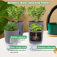 Vente flash : Pots auto-arrosants pour plantes, pots à évacuation d'eau, pots de 4,1 pouces pour violettes africaines avec corde en coton pour toutes les plantes d'intérieur et fleurs