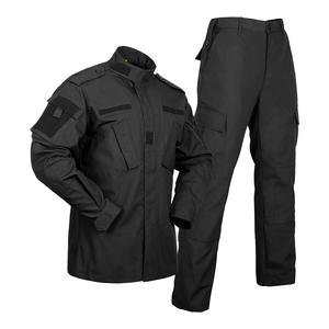Black Ripstop ACU Camouflage Unisex <strong>Combat</strong> <strong>Trousers</strong> and Shirts Uniform Set for Outdoor Activities - Product Image 6