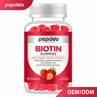 Pepdoo Gummies capillaires à la biotine, collagène, kératine et vitamine C – Complément alimentaire pour cheveux, peau et ongles pour adolescents et adultes – Qualité alimentaire naturelle OEM/ODM