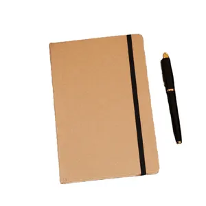 Ingrosso A5 Blank Hard Kraft copertina libro di schizzo con chiusura elastica Notebook In magazzino