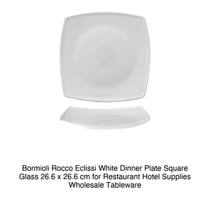 Piatto Quadrato in Vetro Bianco <span class=keywords><strong>Bormioli</strong></span> <span class=keywords><strong>Rocco</strong></span> Eclissi 26,6 x 26,6 cm per Ristoranti e Hotel, Forniture all'Ingrosso per Tavola - Product Image 2