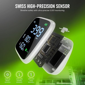 <span class=keywords><strong>D</strong></span>étecteur de dioxyde de carbone CO2 rechargeable, moniteur portable de qualité de <span class=keywords><strong>l</strong></span>'<span class=keywords><strong>air</strong></span>, moniteur de CO2, de température et <span class=keywords><strong>d</strong></span>'humidité pour <span class=keywords><strong>l</strong></span>'intérieur, pour les voyages, le bureau et la maison - Product Image 2