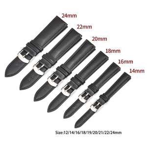 Cinturini per <span class=keywords><strong>Orologio</strong></span> in Vera <span class=keywords><strong>Pelle</strong></span> Tinta Unita Vintage Marrone Nero Bianco 16mm 18mm 20mm 21mm 22mm 24mm da Uomo e <span class=keywords><strong>Donna</strong></span> - Product Image 2