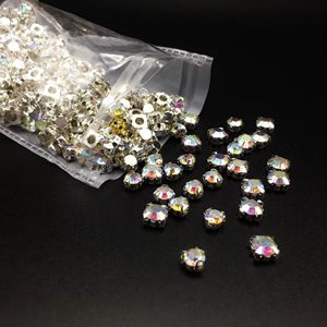 3D griffe diamant cristal verre bricolage robe de mariée accessoires colle-sur strass lâches pour vêtements et accessoires pour cheveux - Product Image 1