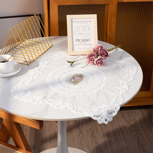 Set de table en dentelle rétro, sets de table brodés, napperons en crochet <span class=keywords><strong>français</strong></span>, dessous de verre, sous-tasses pour la maison, mariage - Product Image 6