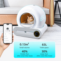Bac à litière automatique pour chat 65L, autonettoyant, fermé, électrique, toilette pour animaux de compagnie, contrôle des odeurs, bac à litière intelligent, fabrication OEM ODM