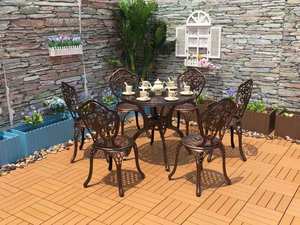 Ensemble table et chaises à motif <span class=keywords><strong>ajouré</strong></span> Chaises de jardin pour terrasse et patio Ensemble table et chaises pour l'extérieur - Product Image 4