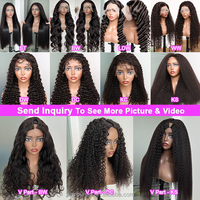Peluca de Cabello Humano Virgen Vietnamita con Frente de Encaje HD 13x6, sin Pegamento, de 30 y 32 Pulgadas, para Mujeres Negras