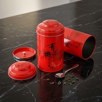 Boîte ronde en fer blanc hermétique personnalisable avec logo et couleur pour emballage de thé et de café, double couvercle, matériaux recyclés, support pour poudre
