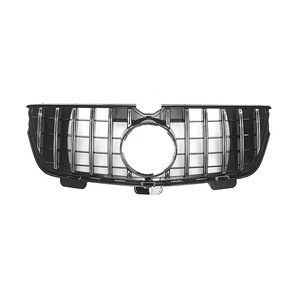 Grille de pare-chocs avant Mercedes-Benz X164 2010-2012 Noir brillant avec bandes argentées style GT - Product Image 1