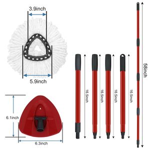 2Pack Replaceable <strong>Mop</strong> Cloth with Handle Multi-Function Microfiber <strong>Mop</strong> <strong>Head</strong> Refills for <strong>Vileda</strong> EasyWring for Spin <strong>Mop</strong> Hard Floors - Product Image 2