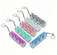 Light up Mechanical Fidget Keychain Transparent Keycap Stress Relief Clicker Wholesale Gift