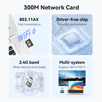 Dongle WiFi USB 300Mbps, Pemancar Wifi 2.4GHz, Kartu Jaringan Nirkabel Adaptor USB 2.0 untuk Laptop Desktop PC, Pasang dan Mainkan