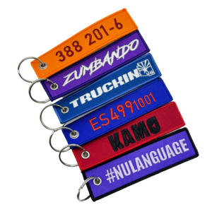 Porte-clés tissé promotionnel pour cadeau, logo personnalisé, porte-clés avion, porte-clés personnalisé <span class=keywords><strong>pas</strong></span> <span class=keywords><strong>cher</strong></span>, porte-clés double face - Product Image 2