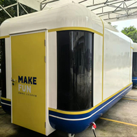 Kiosque de vente mobile personnalisé avec fenêtres à levage hydraulique automatique, en acier galvanisé, design moderne, portable pour école et chambre