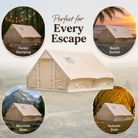 Tente de glamping gonflable de 12 m² - Tente familiale en tissu robuste à installation automatique pour le marché américain