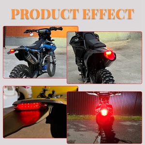 Soporte de matrícula para guardabarros trasero de motocicleta con lámpara de freno LED 12V para <span class=keywords><strong>Enduro</strong></span> Dirt Bike para Suzuki Kawasaki lámpara de freno - Product Image 6