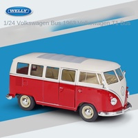 Welly 1:24 Volkswagen 1963T1 BUS, modèle de voiture en métal de collection, simulation de fourgon, voiture en alliage moulé sous pression, véhicules