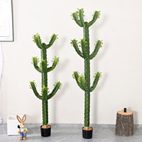 Décoration de cactus artificiel en pot, Ornement de vitrine de plantes tropicales Tianchi, Colonne de cactus artificielle pour intérieur et extérieur